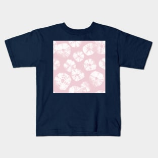 Shibori Kumo tie dye soft pink dots over white Kids T-Shirt